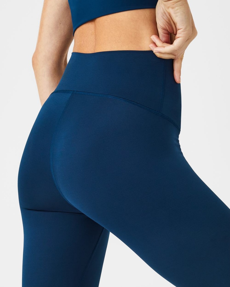 Leggings Spanx Soft & Smooth Active 7/8 Femme Bleu Marine France | CBEO94675