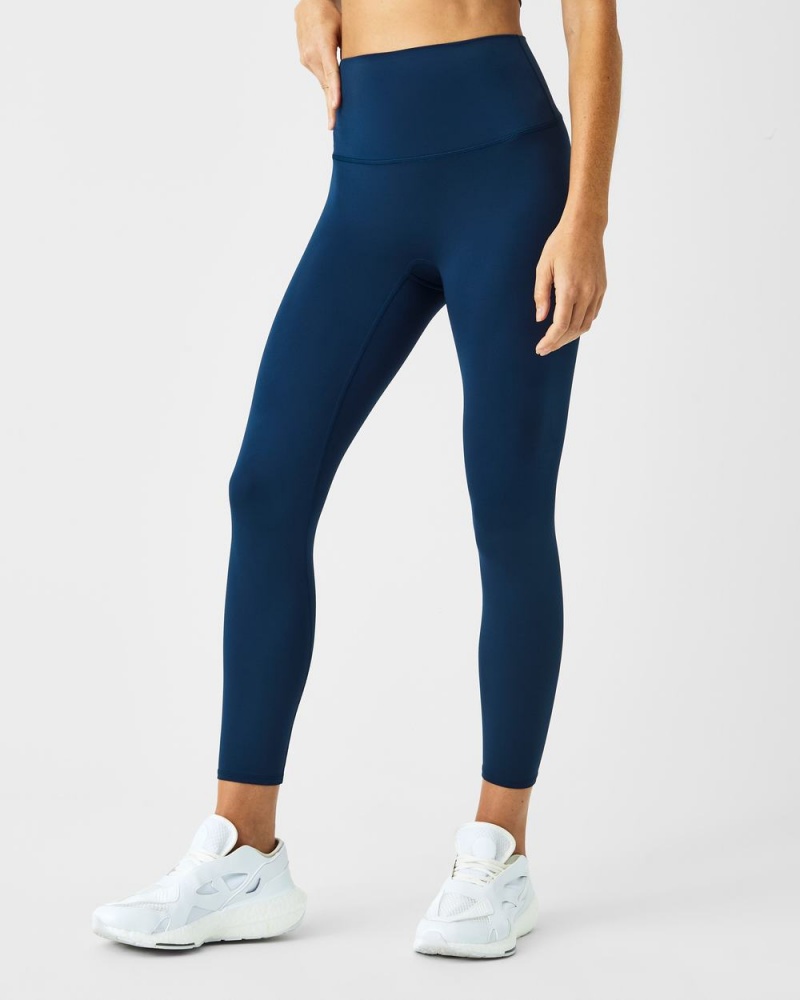 Leggings Spanx Soft & Smooth Active 7/8 Femme Bleu Marine France | CBEO94675