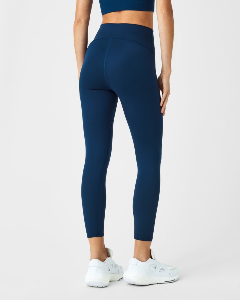 Leggings Spanx Soft & Smooth Active 7/8 Femme Bleu Marine France | CBEO94675