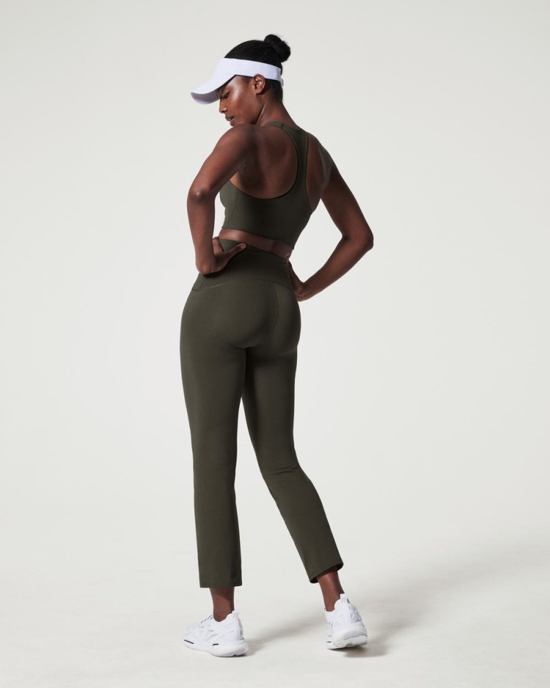 Pantalon Spanx Booty Boost® Active Ankle Flare Femme Vert Olive France | MWUY84065