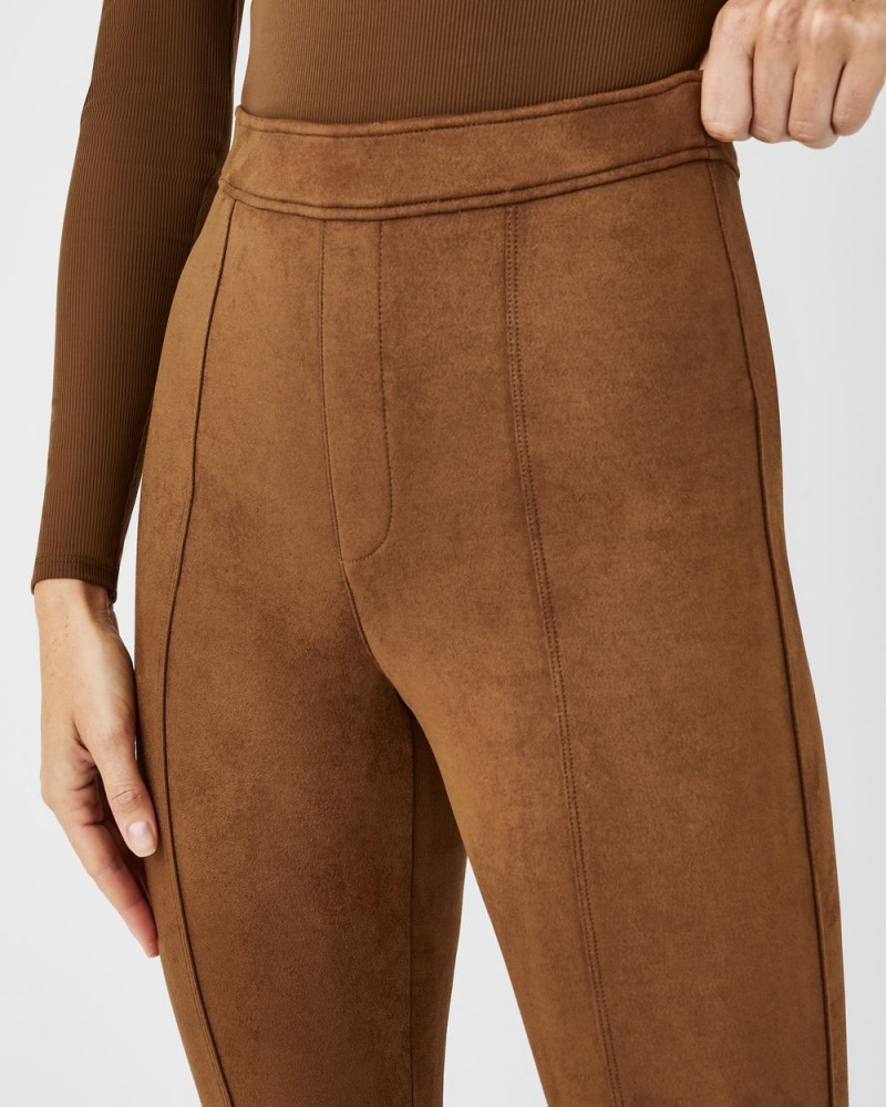 Pantalon Spanx Faux Daim Flare Femme Marron France | ULZP47539