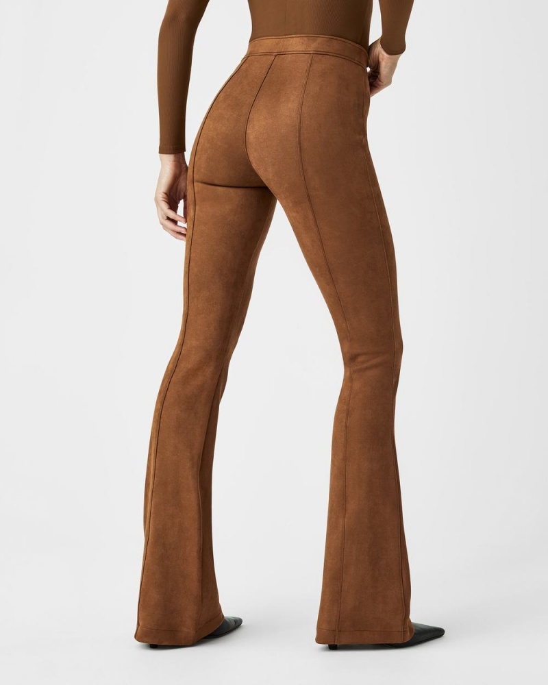 Pantalon Spanx Faux Daim Flare Femme Marron France | ULZP47539