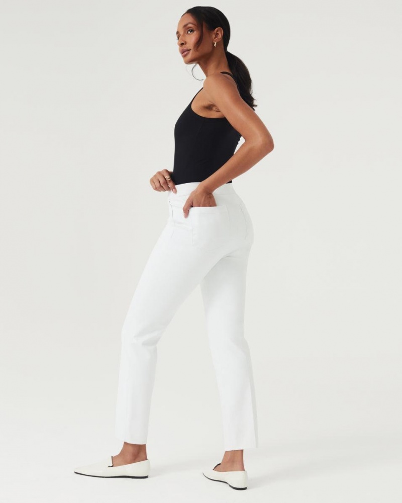 Pantalon Spanx On-the-Go Ankle Slim Droit Pant with Ultimate Opacity Technologie Femme Blanche France | HYCG42835