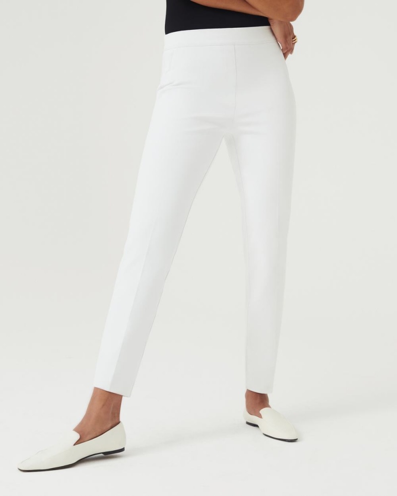 Pantalon Spanx On-the-Go Ankle Slim Droit Pant with Ultimate Opacity Technologie Femme Blanche France | HYCG42835