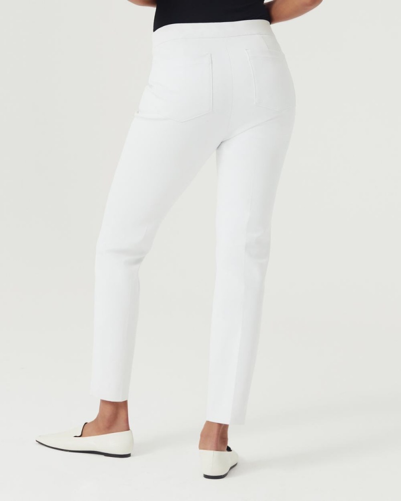 Pantalon Spanx On-the-Go Ankle Slim Droit Pant with Ultimate Opacity Technologie Femme Blanche France | HYCG42835