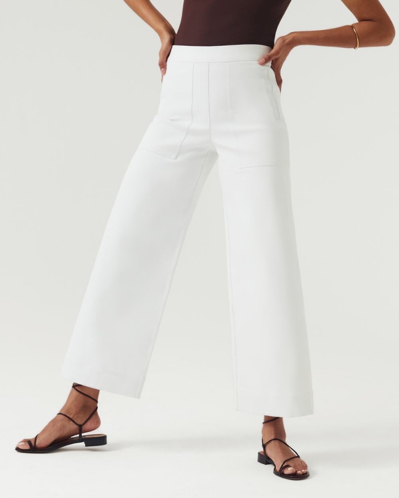 Pantalon Spanx On-the-Go Larges Leg Pant with Ultimate Opacity Technologie Femme Blanche France | FTQS13824