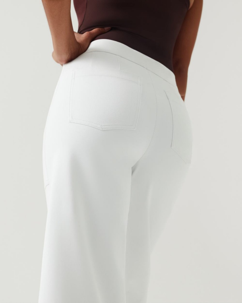 Pantalon Spanx On-the-Go Larges Leg Pant with Ultimate Opacity Technologie Femme Blanche France | FTQS13824