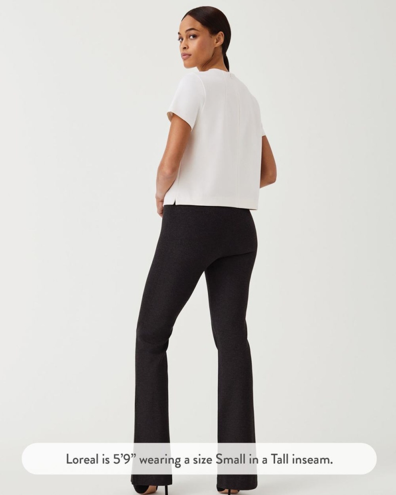 Pantalon Spanx The Perfect Pant, Hi-Rise Flare Femme Grise France | RPEY34928