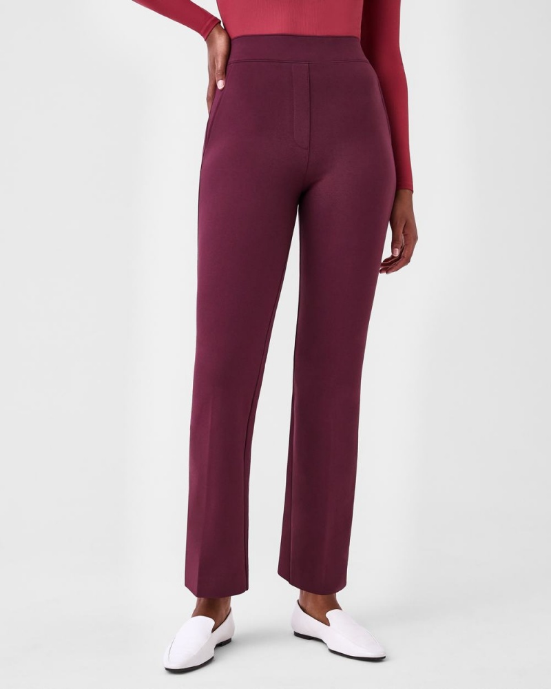 Pantalon Spanx The Perfect Pant, Kick Flare in Orange Pop Plaid Jacquard Femme Fushia France | FGJH74902