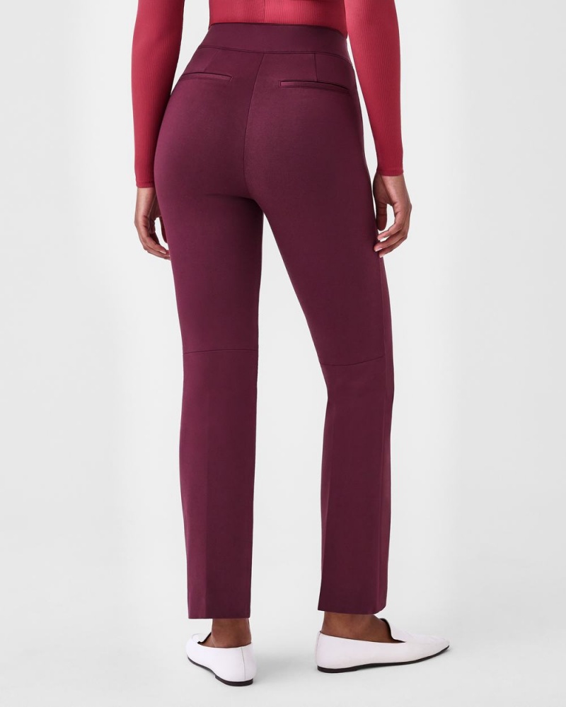 Pantalon Spanx The Perfect Pant, Kick Flare in Orange Pop Plaid Jacquard Femme Fushia France | FGJH74902