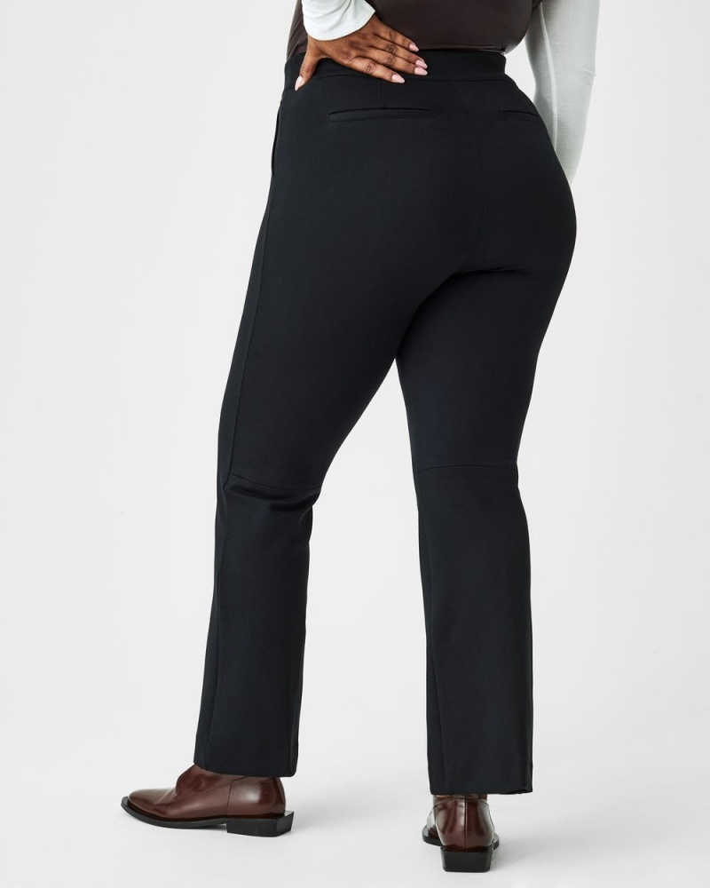 Pantalon Spanx The Perfect Pant, Kick Flare in Orange Pop Plaid Jacquard Femme Noir France | PGMA20578