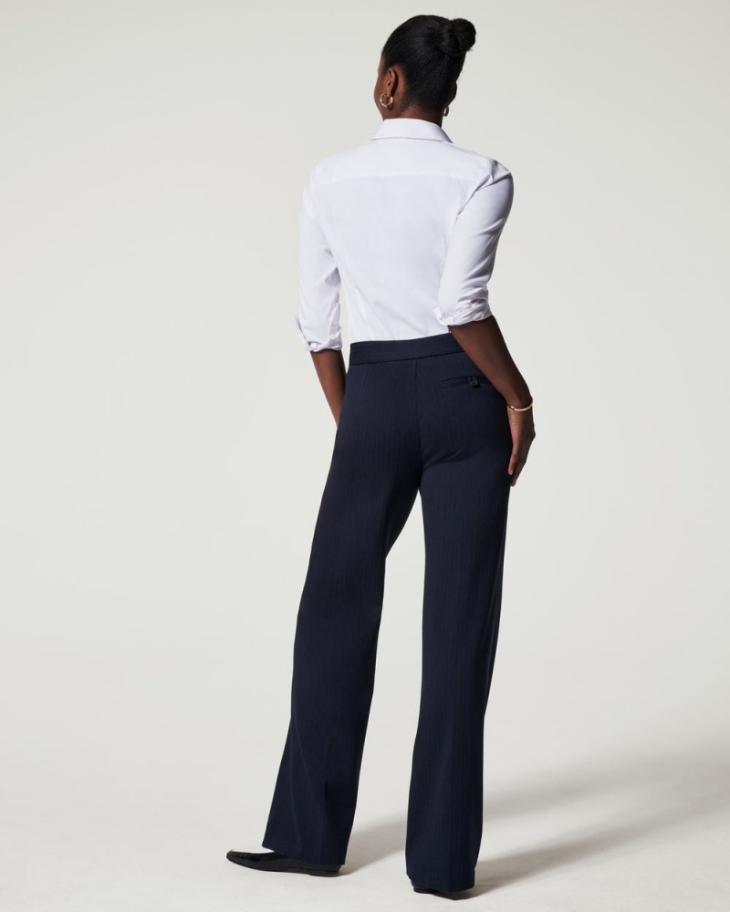 Pantalon Spanx The Perfect Pant, Larges Leg Femme Bleu Marine Grise France | EDNY79460