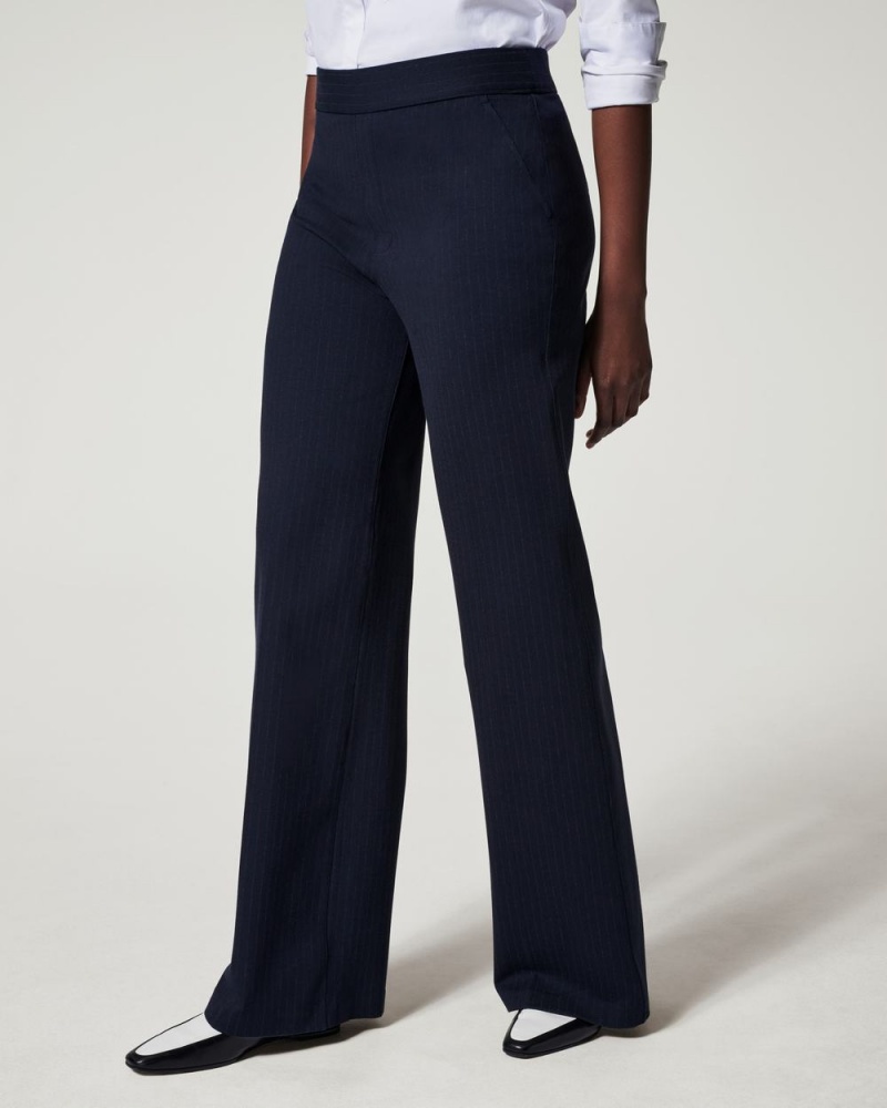 Pantalon Spanx The Perfect Pant, Larges Leg Femme Bleu Marine Grise France | EDNY79460