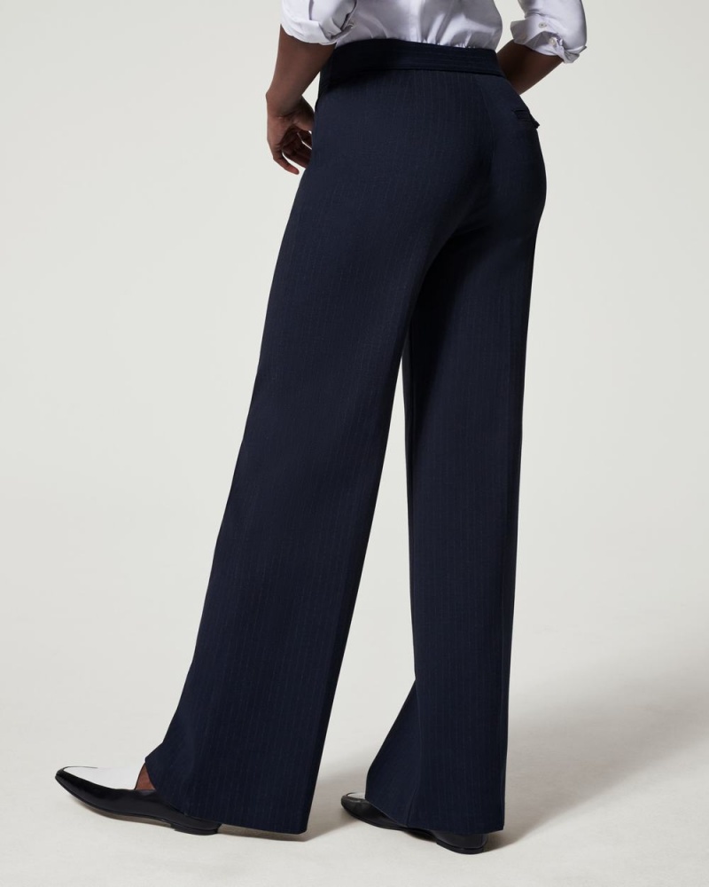 Pantalon Spanx The Perfect Pant, Larges Leg Femme Bleu Marine Grise France | EDNY79460