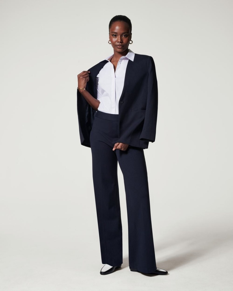 Pantalon Spanx The Perfect Pant, Larges Leg Femme Bleu Marine Grise France | EDNY79460