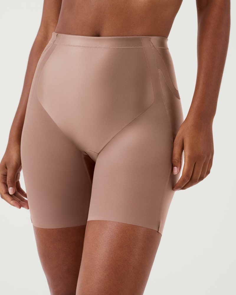 Short Spanx Booty-Lifting Mid-Thigh Femme Cafe Au Lait France | AZHC73892