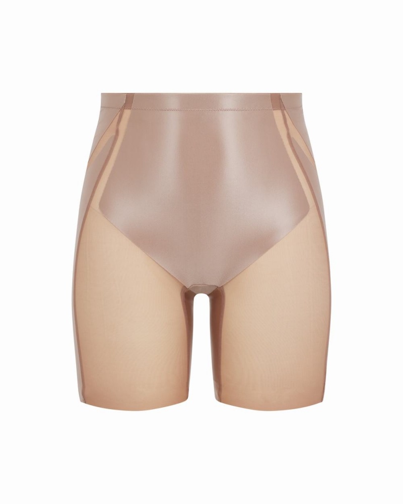 Short Spanx Booty-Lifting Mid-Thigh Femme Cafe Au Lait France | AZHC73892