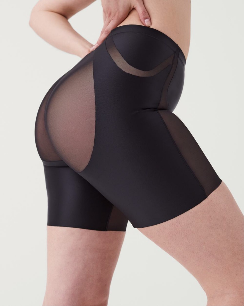 Short Spanx Booty-Lifting Mid-Thigh Femme Noir France | XDHM79318