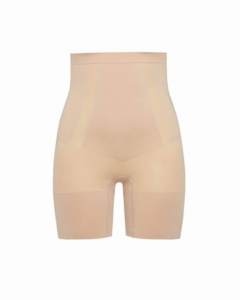 Short Spanx OnCore High-Waisted Mid-Thigh Femme Beige France | ZJMQ82167