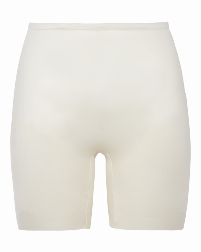 Short Spanx Shaping Satin Mid-thigh Femme Beige France | FIJT62381