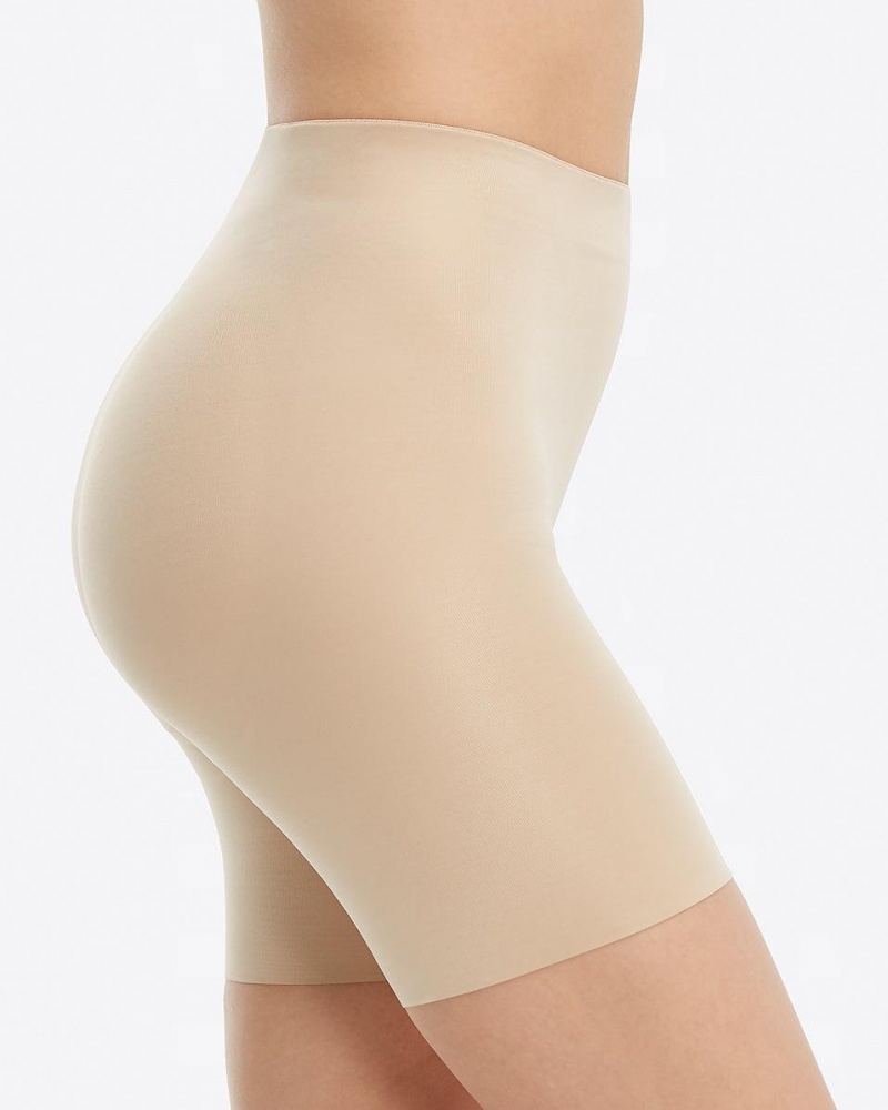 Short Spanx Suit Your Fancy Booty Booster Mid-Thigh Femme Beige France | PEFM95718