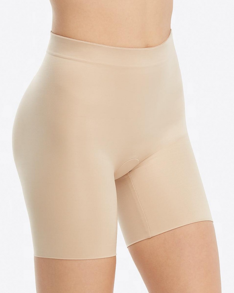 Short Spanx Suit Your Fancy Booty Booster Mid-Thigh Femme Beige France | PEFM95718