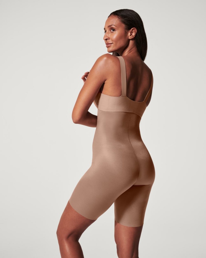 Short Spanx Thinstincts® 2.0 High-Waisted Mid-Thigh Femme Cafe Au Lait France | PMJH50834