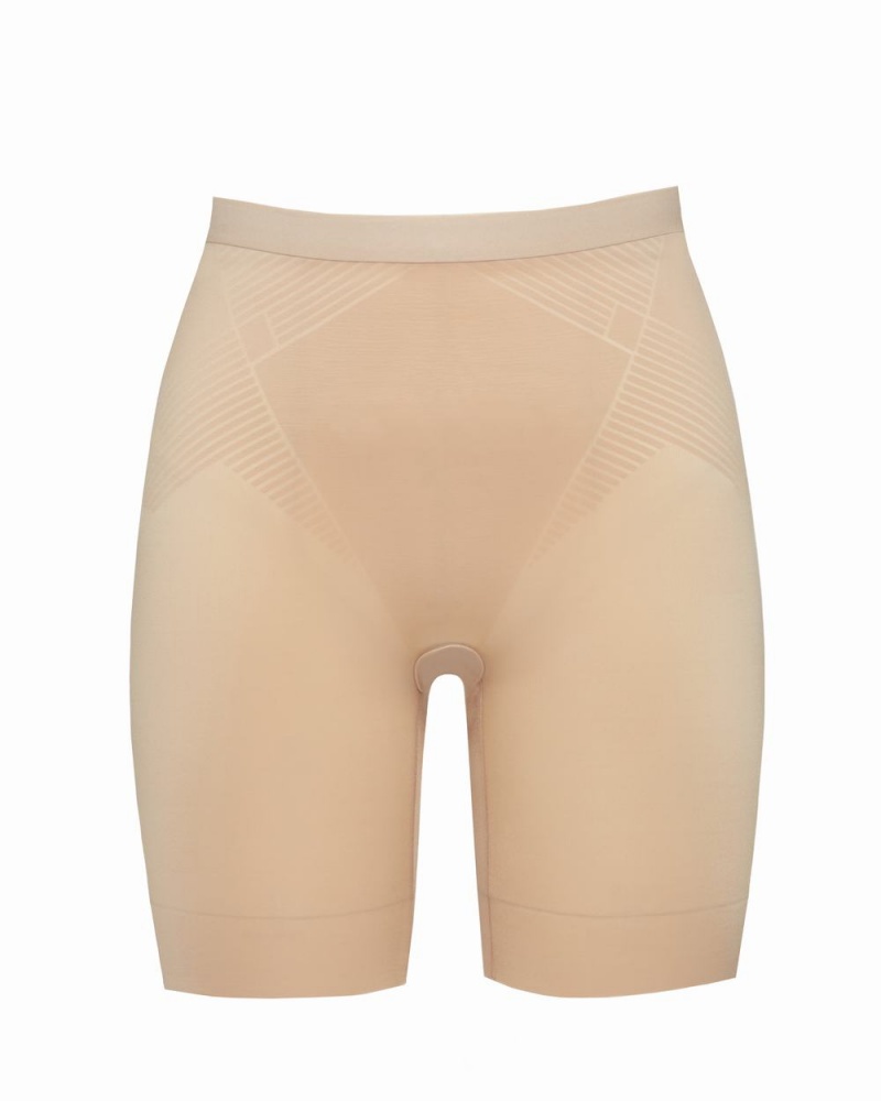 Short Spanx Thinstincts® 2.0 Mid-Thigh Femme Beige France | OMCH90724