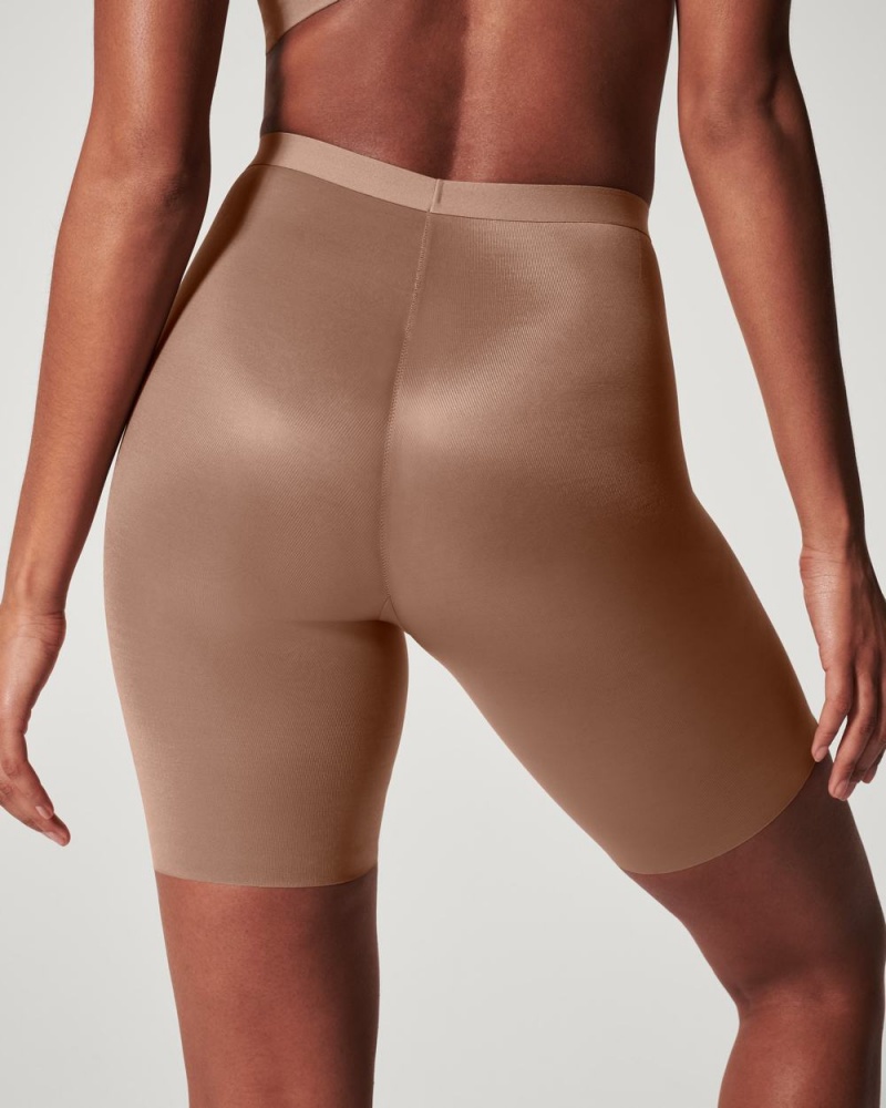 Short Spanx Thinstincts® 2.0 Mid-Thigh Femme Cafe Au Lait France | HQMP12367