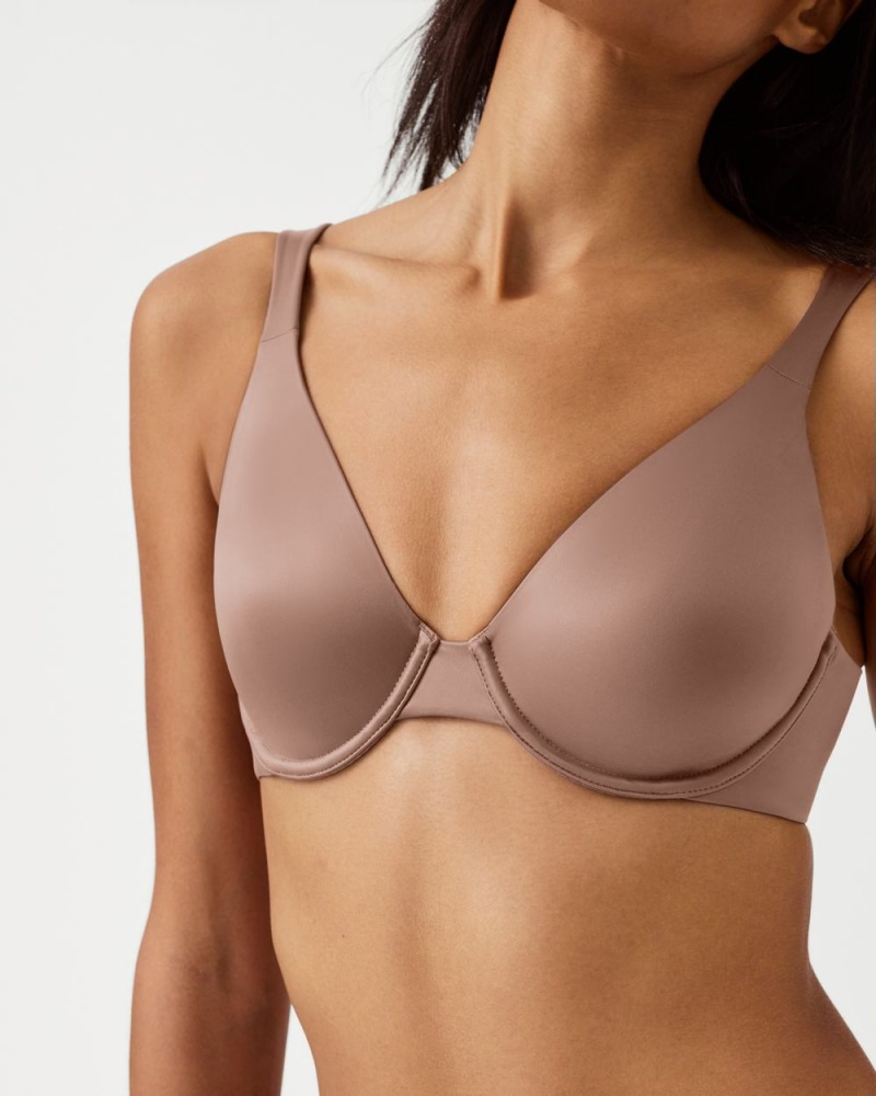 Soutien Gorge Spanx Shaping Satin Unlined Full Coverage Femme Cafe Au Lait France | QUDG52960