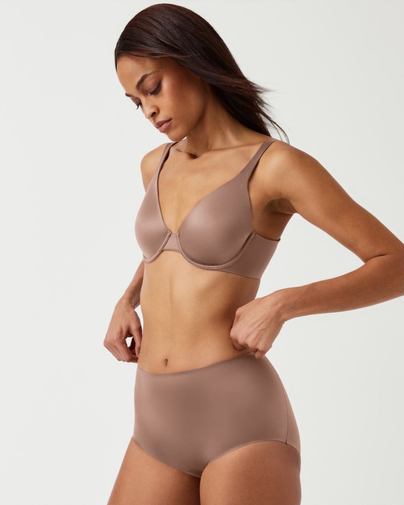 Soutien Gorge Spanx Shaping Satin Unlined Full Coverage Femme Cafe Au Lait France | QUDG52960